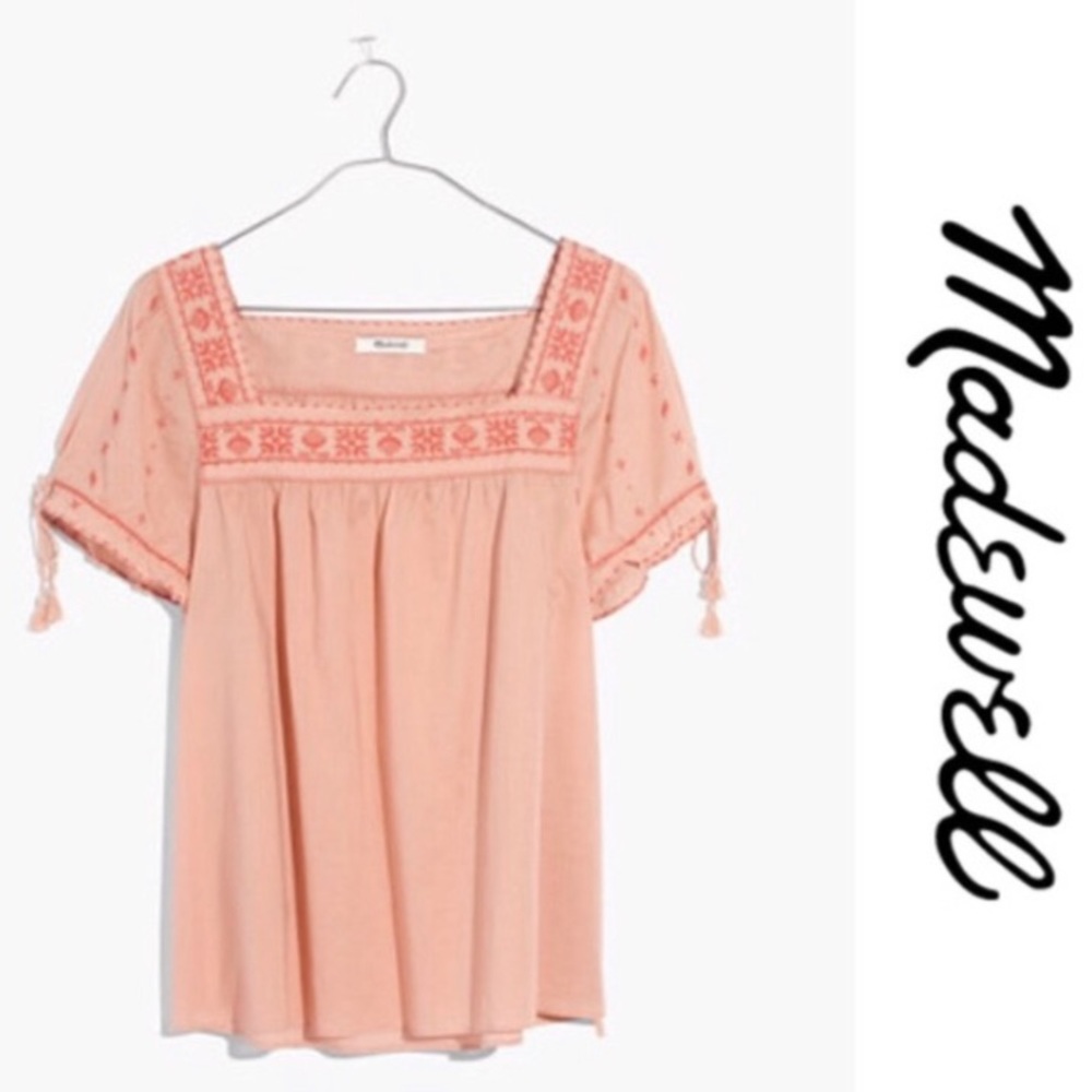 Madewell Embroidered Peasant Blouse